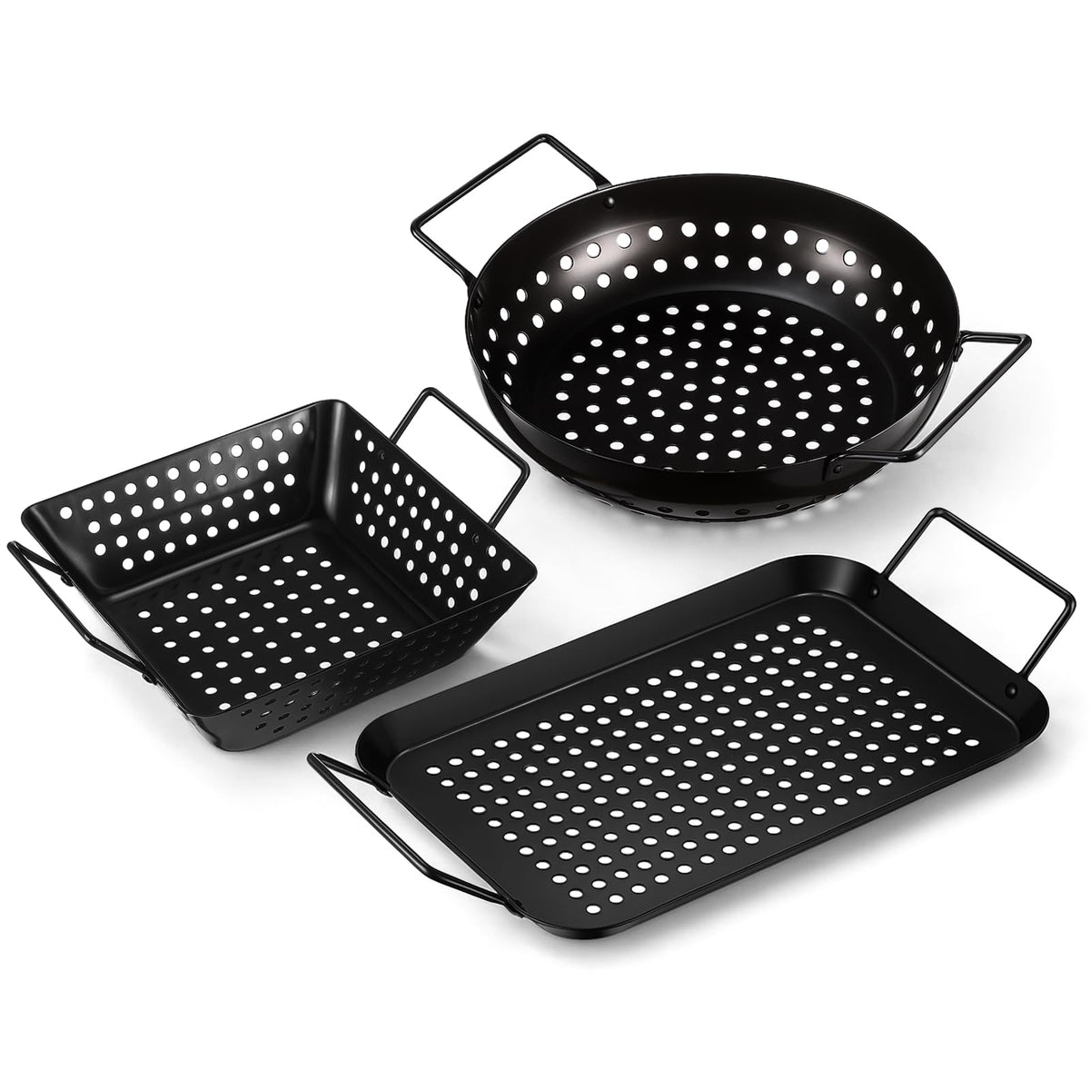 Teecyhooo round grill basket for even heat and crisp veggies