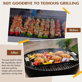 Teecyhooo grill tray with nonstick surface reduces sticking during cooking.