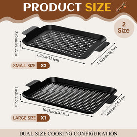 Teecyhooo small perforated tray for vegetables and seafood on grills.
