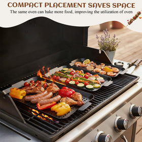 Teecyhooo second small perforated tray enables multi-item grilling.