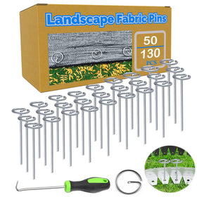 TeegRoow 130pcs landscape staples circle top secure weed cloth on uneven ground
