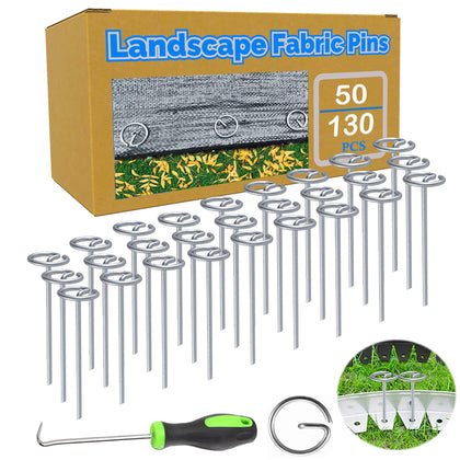 TeegRoow 130pcs landscape staples circle top secure weed cloth on uneven ground