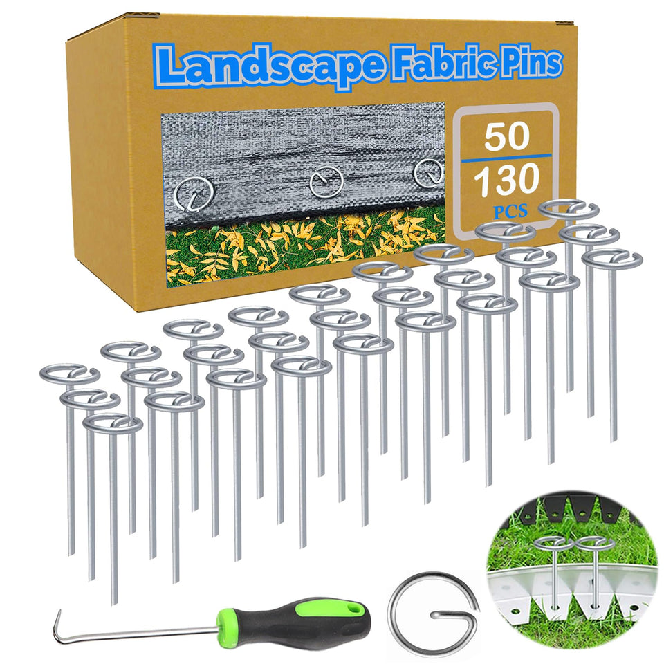 TeegRoow 130pcs landscape staples circle top secure weed cloth on uneven ground