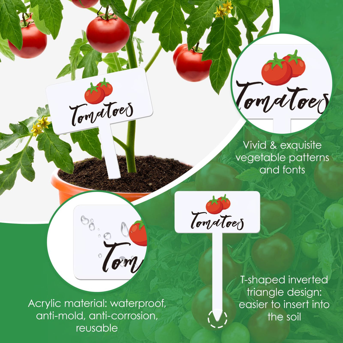 Teeloray 15 styles T-shaped markers for indoor and outdoor beds