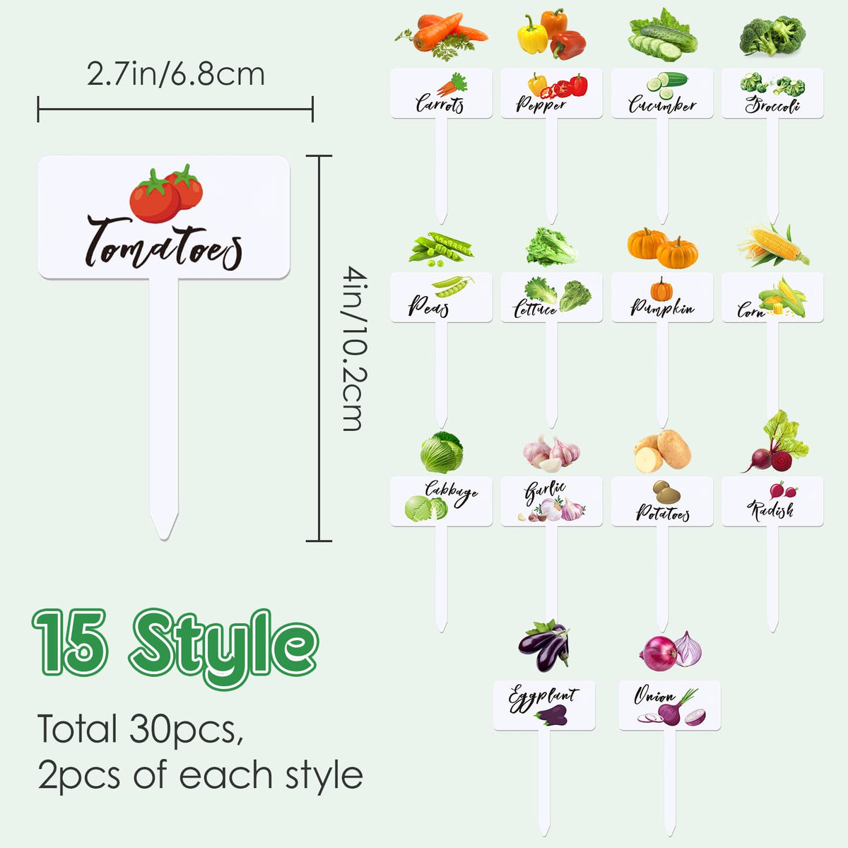 Teeloray T-shaped plant stakes insert easily into soil for sturdy labeling