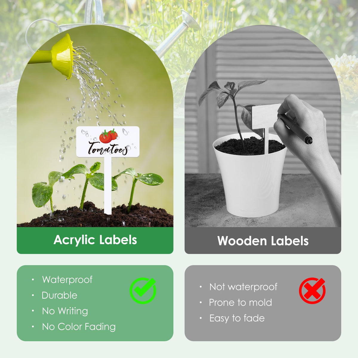 Teeloray waterproof acrylic labels resist weather for long-lasting garden signage