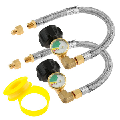 TEENGSE RV propane hose with gauge for precise pressure reading while camping