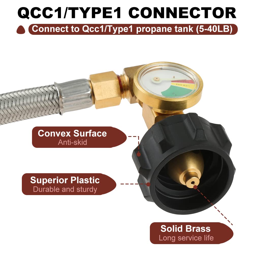 Close-up of TEENGSE brass connector showing durable build for reliable hookups