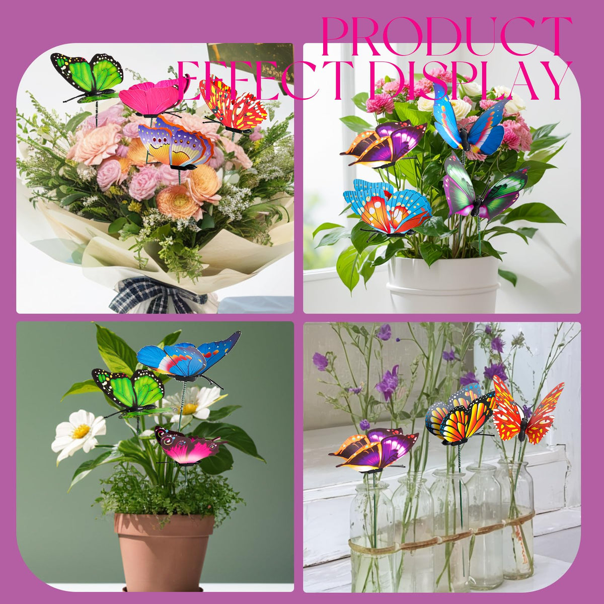 Teenitor butterfly stake wings flap to create a lifelike garden display.