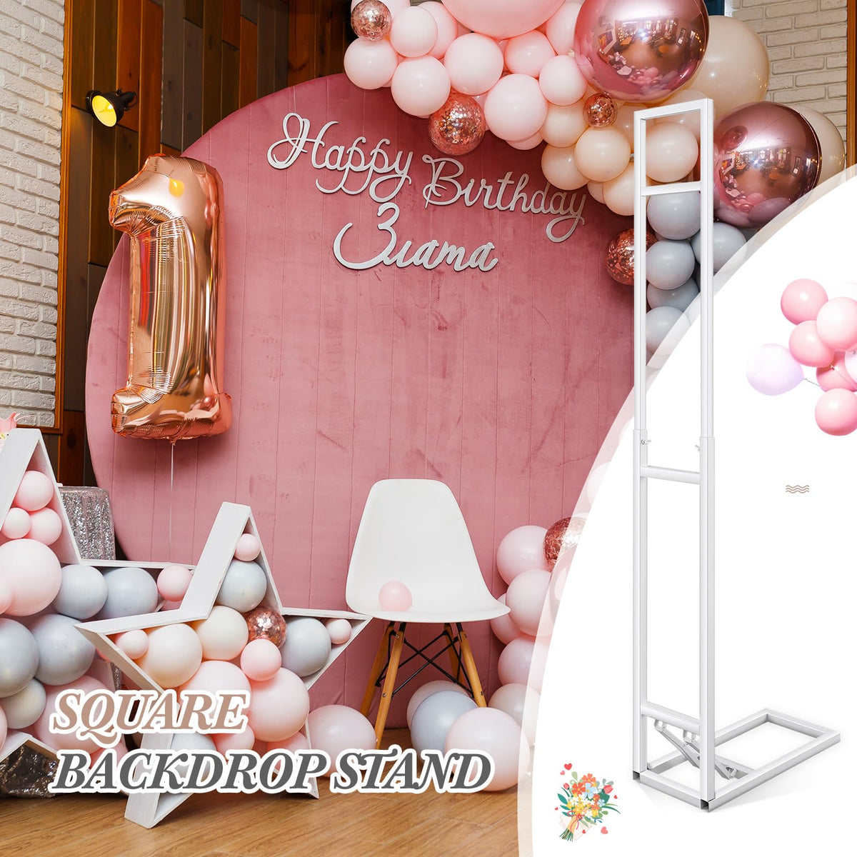 Teenyyou white backdrop stand suitable for garden and beach event decor