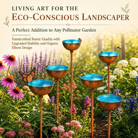 Teenyyou garden pollinator bath station inviting bees and butterflies to sip