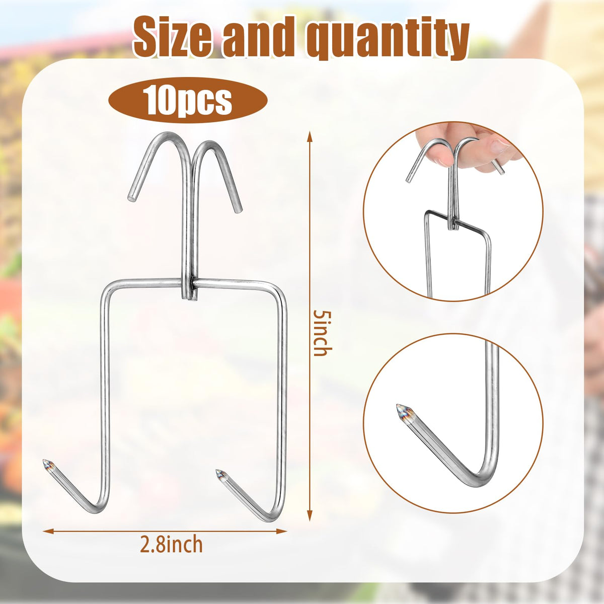 Teenyyou meat hooks with transparent safety cover for safe handling.