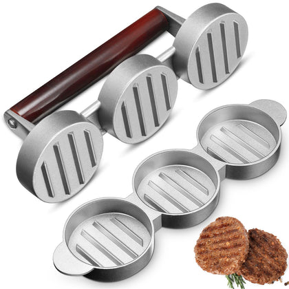 Teenyyou Mini Burger Press close-up with three molds for even patties
