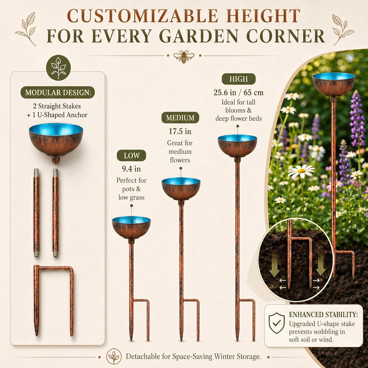 Teenyyou thickened metal waterer resists rust for long-lasting garden décor