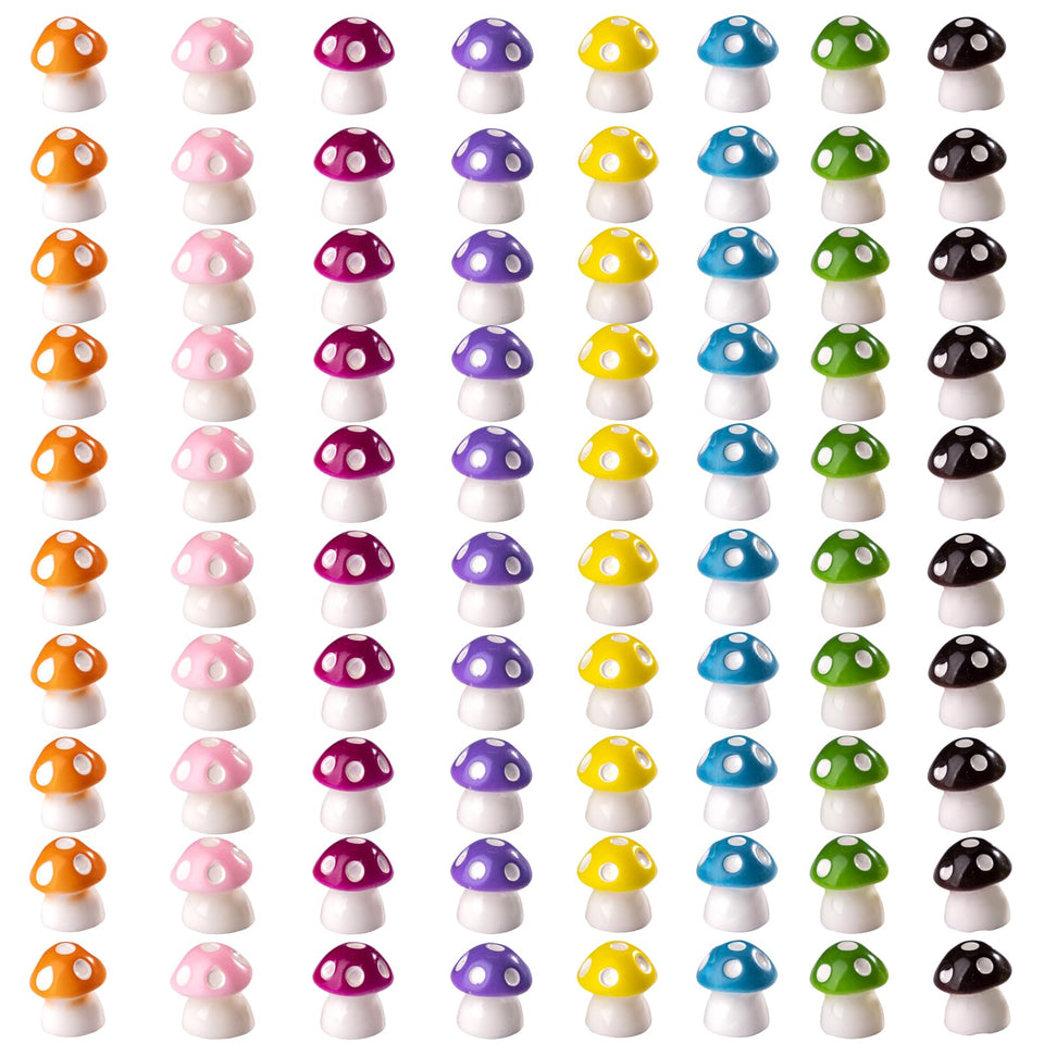 Teenzee 80P mini mushrooms in packaging box for easy storage and bulk crafting