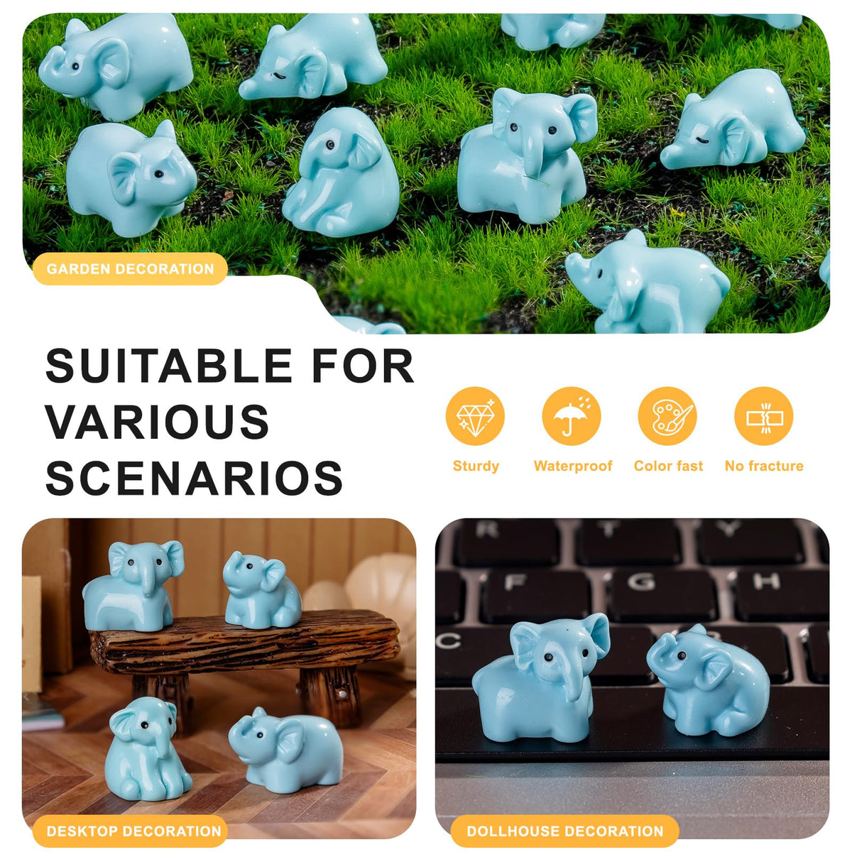 Cute elephant miniatures perfect for desk decor and gifting