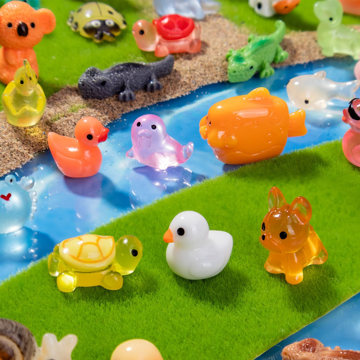 Teenzee mini resin chicken figure for whimsical craft projects and displays.