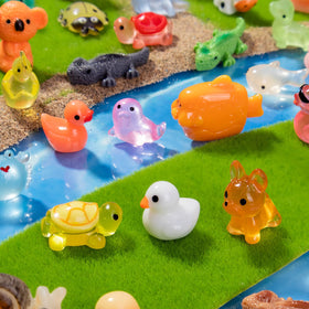 Teenzee mini resin chicken figure for whimsical craft projects and displays.