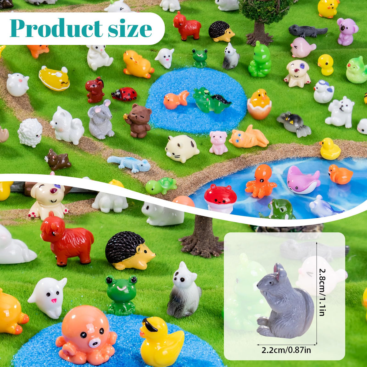 Teenzee mini resin animals - fish brighten micro landscapes with color.