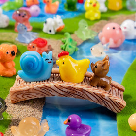 Teenzee mini resin ladybug figure for colorful crafts and terrarium decor.