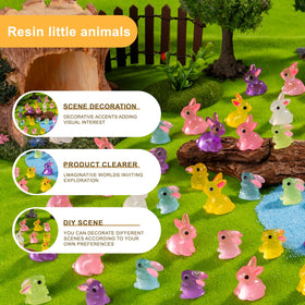 Teenzee rabbit figurine with glossy finish adds charm to crafts and miniature displays.