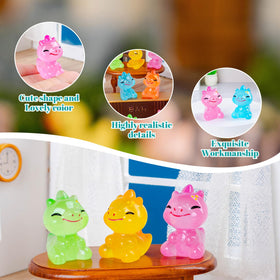 Teenzee resin dinosaurs with glossy finishes offer durable decorative accents for crafts.