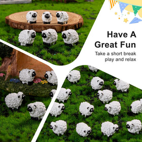 Teenzee resin sheep with cute design variations for DIY crafts and fairy gardens.