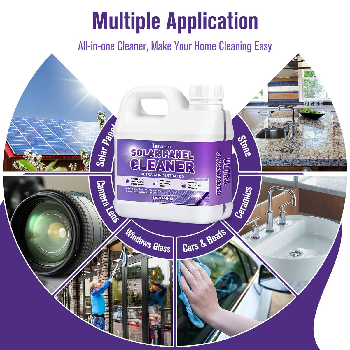 Teexpert Solar Panel Cleaner lavender scent adds a fresh cleaning experience.