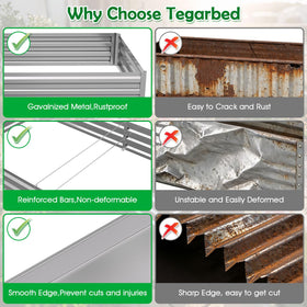 Tegarbed 1mm galvanized steel construction resists rust and bowing