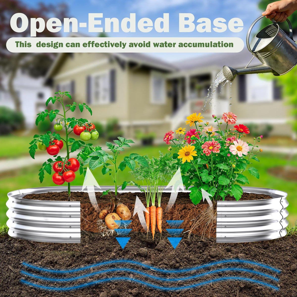Tegarbed 8x4-foot garden bed shows ample space for vegetables and flowers