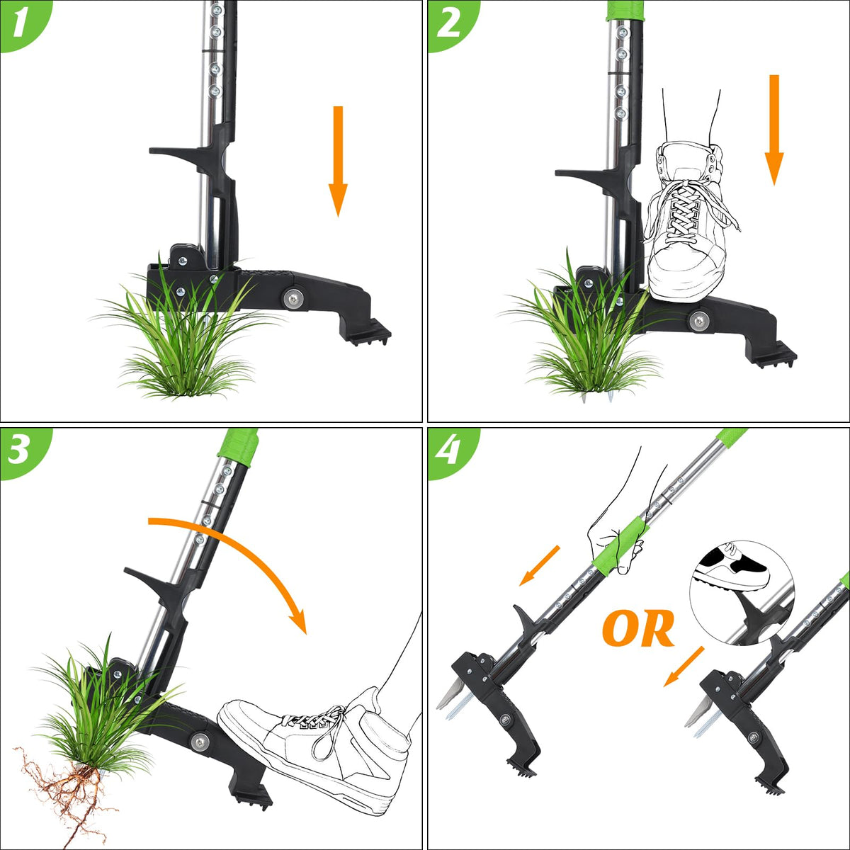 Tegarbed ergonomic design reduces bending during weeding.