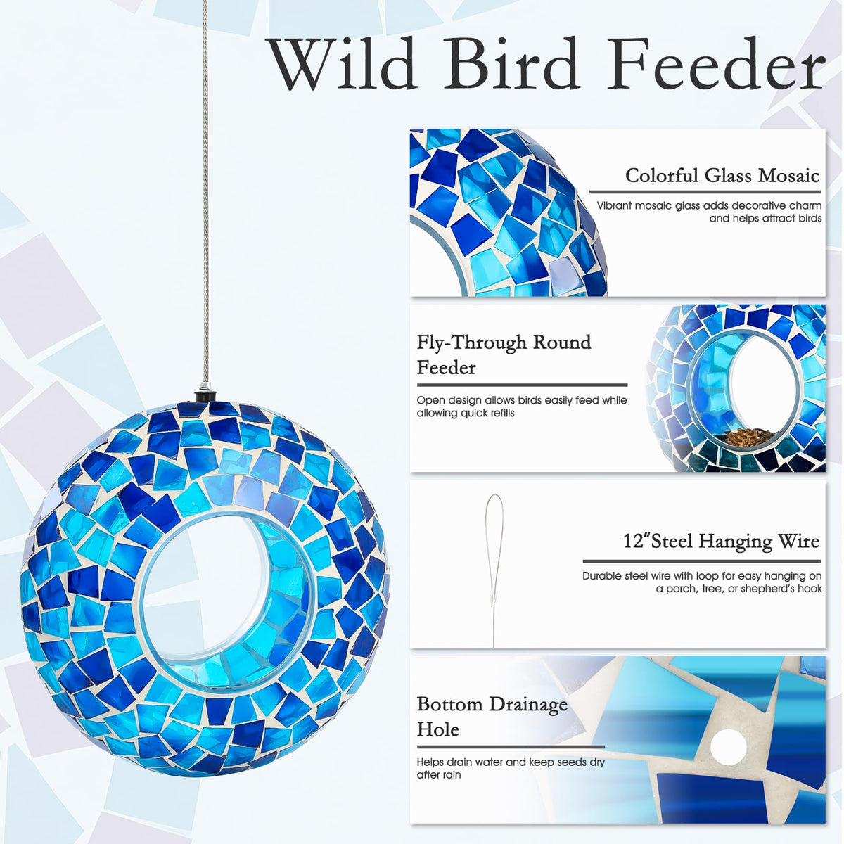 Tegarbed fly-through design allows dual-side seed access for birds