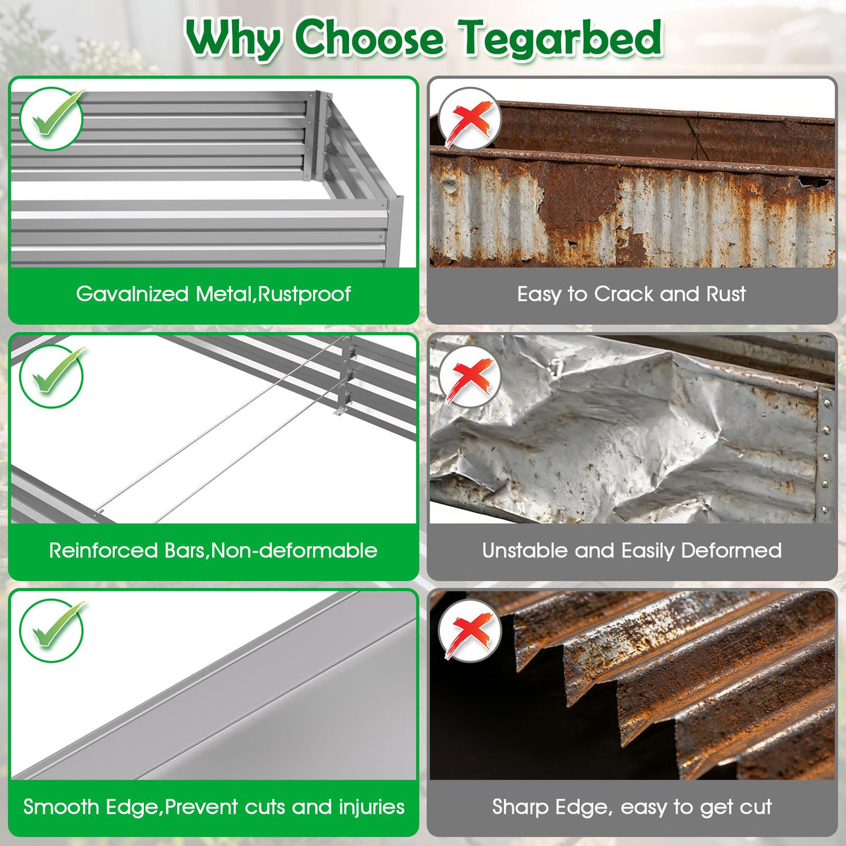 Tegarbed open bottom design enabling drainage and root access