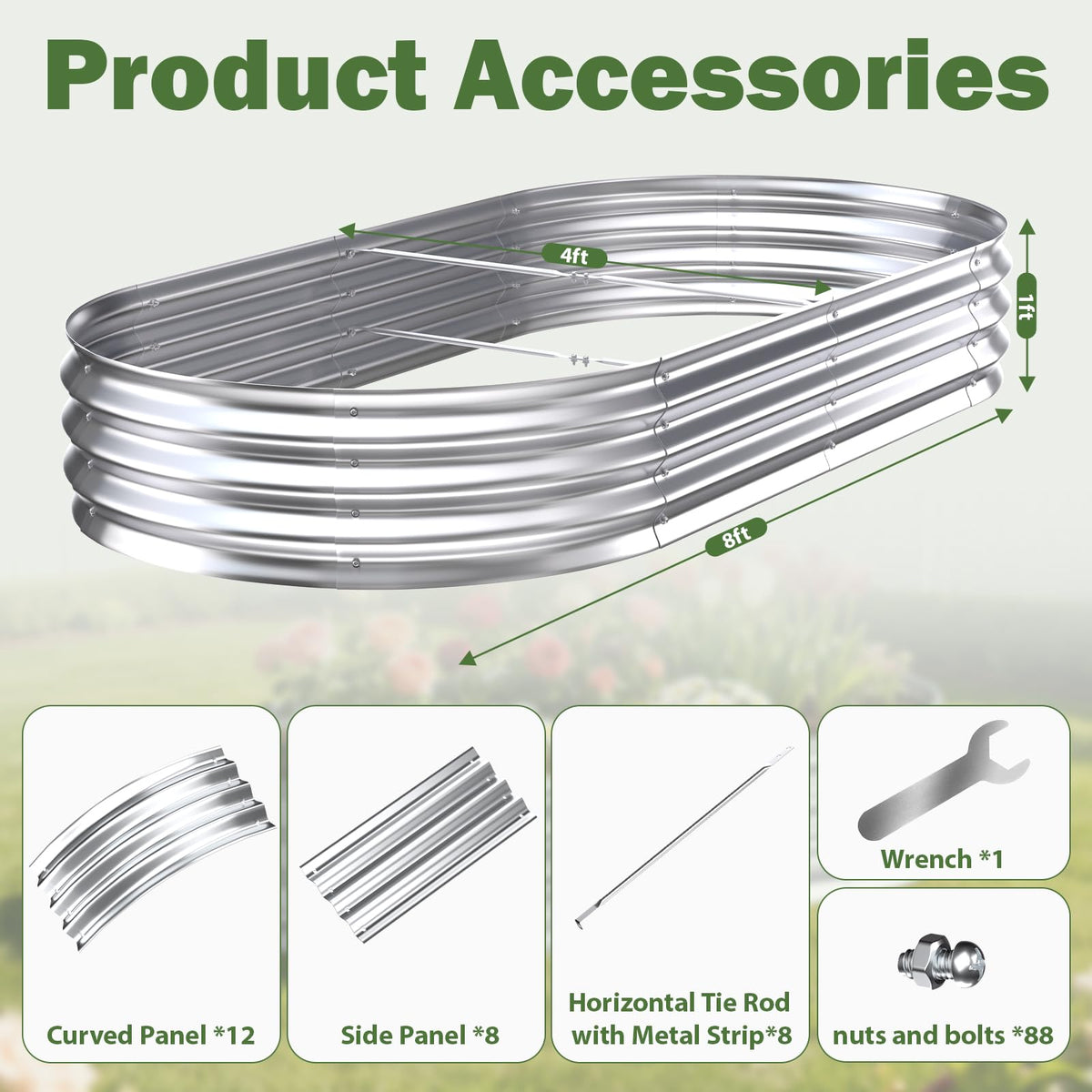 Tegarbed smooth-edge rust-resistant finish enhances outdoor aesthetics