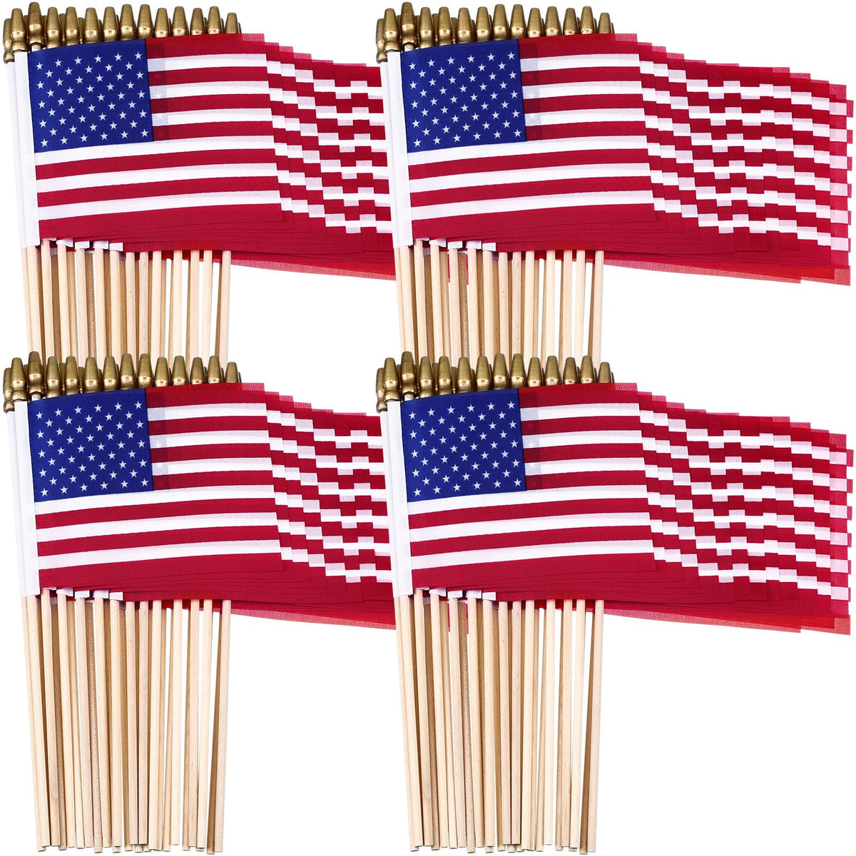 Tegeme 50-pack handheld flags on sticks for festive celebrations.