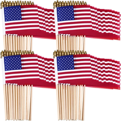 Tegeme 50-pack handheld flags on sticks for festive celebrations.