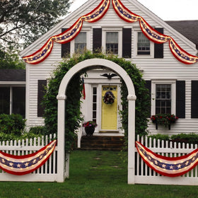 Tegeme porch decorating idea with bright patriotic accent