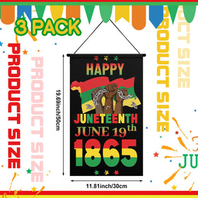 Tegeme Juneteenth door sign style A adds vibrant colors to walls for festive ambiance.