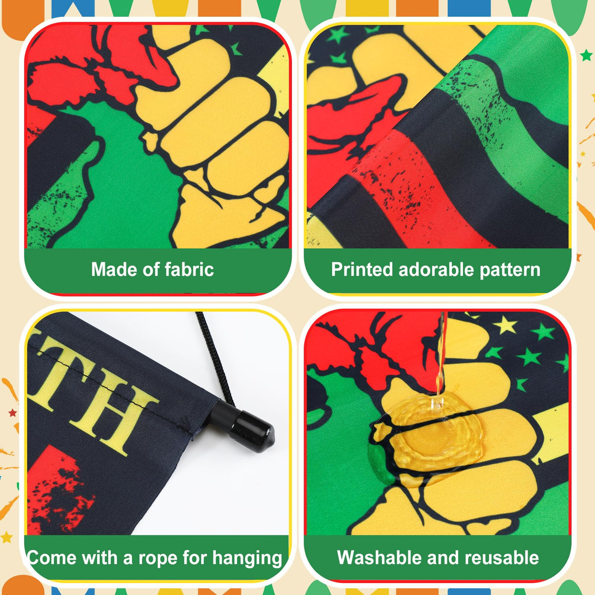 Tegeme Juneteenth door sign style C pairs well with outdoor and indoor celebrations.