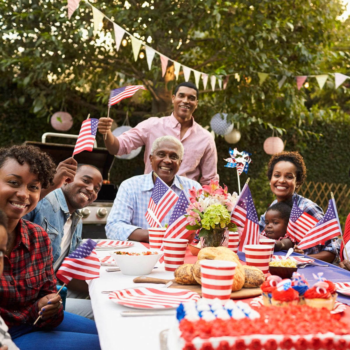 Tegeme multi-use flag bundle for parties and parades.