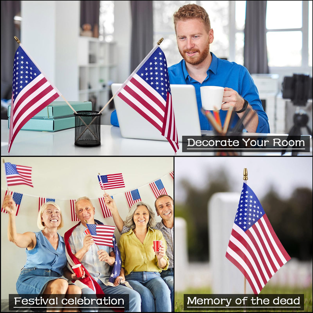 Tegeme parade and Memorial Day flags for events and displays.