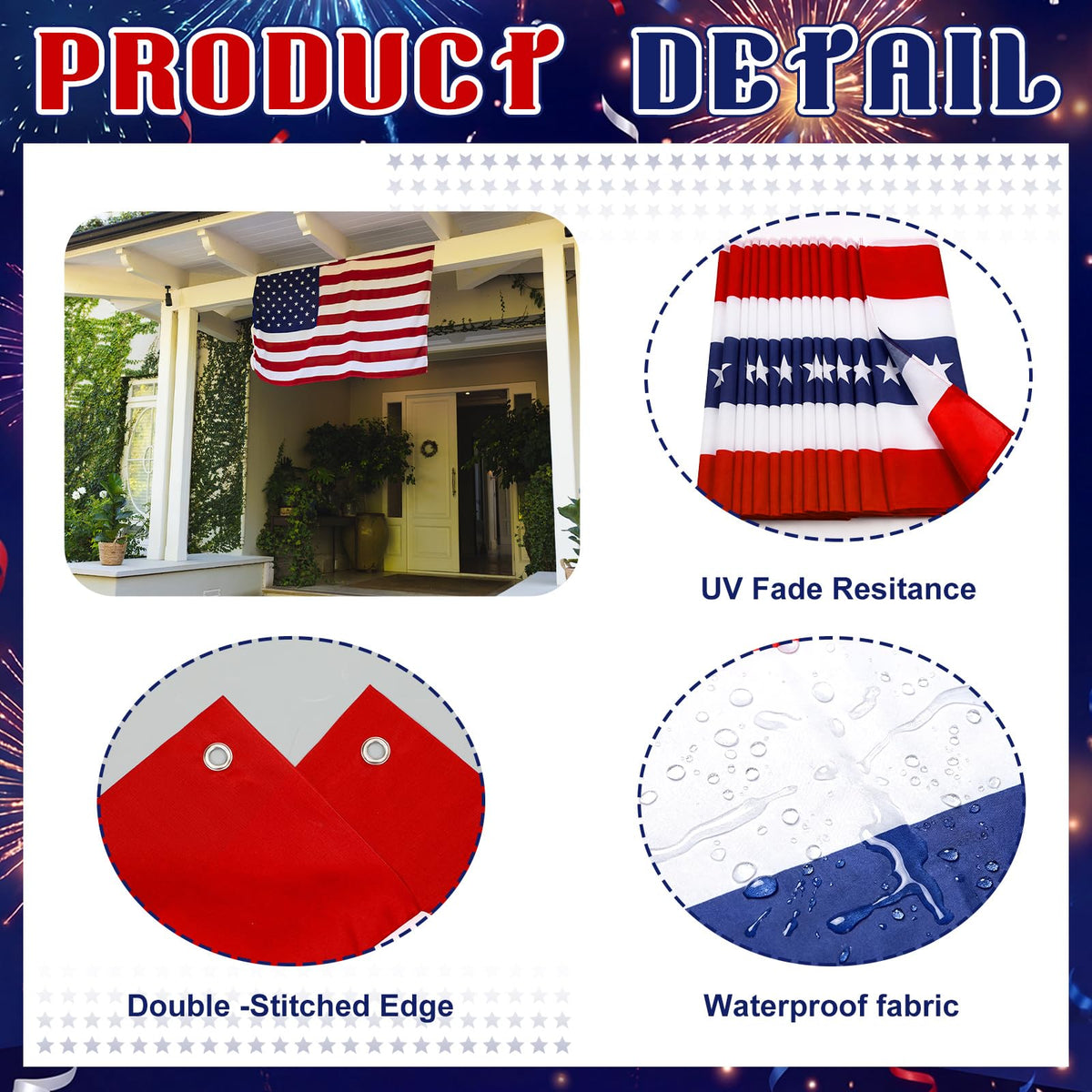 Tegeme two-pack patriotic banner ideal for Independence Day celebrations