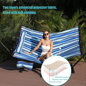 TEGERDEGER quilted fabric delivers plush comfort and easy outdoor care.