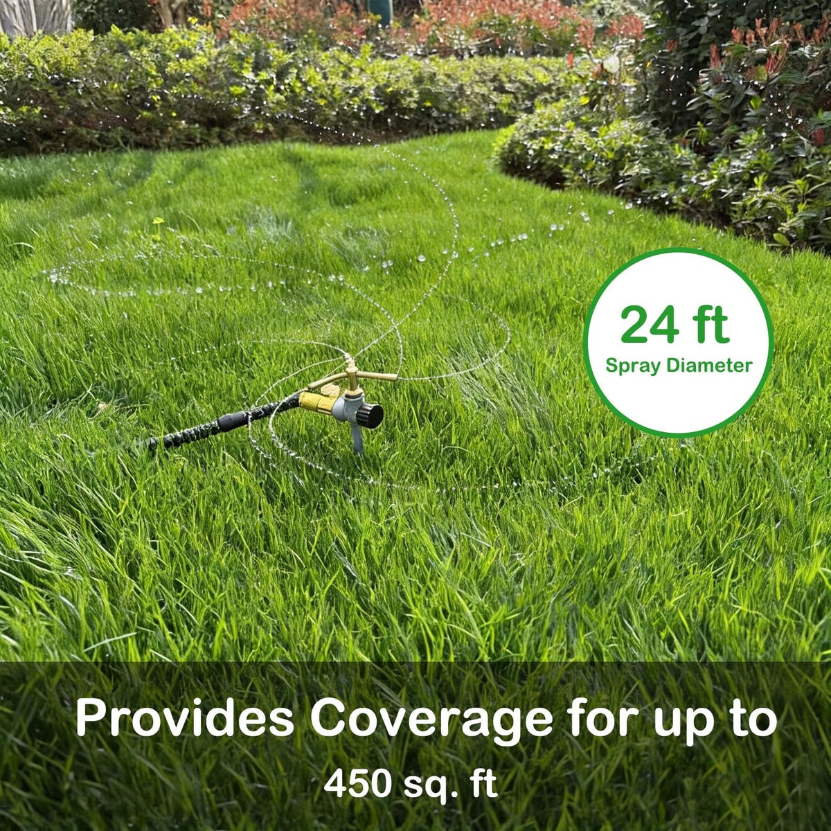 TEIENNA 360-degree rotary sprinkler covers all directions evenly.