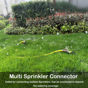 TEIENNA brass sprinkler highlights durable metal design for outdoor use.