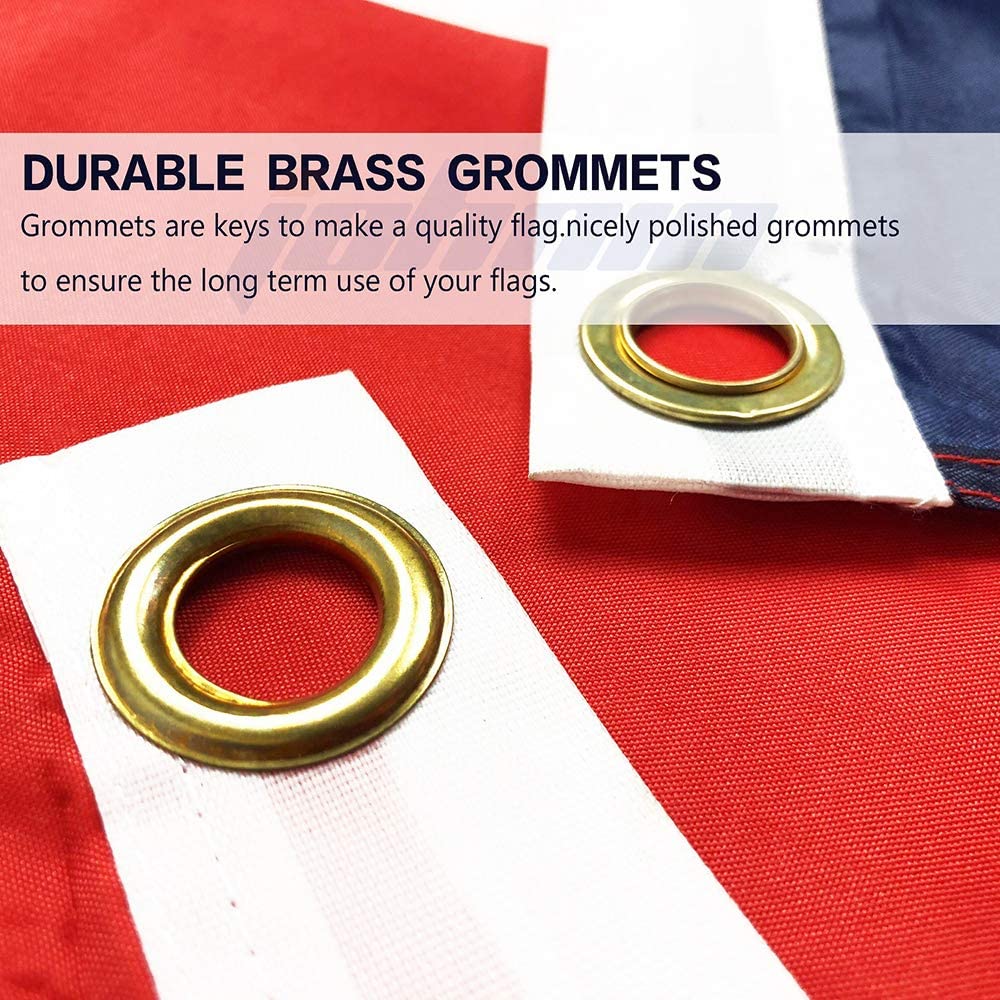 Teiulon brass grommets provide secure mounting and easy hoisting.