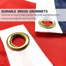 Teiulon brass grommets provide secure mounting and easy hoisting.