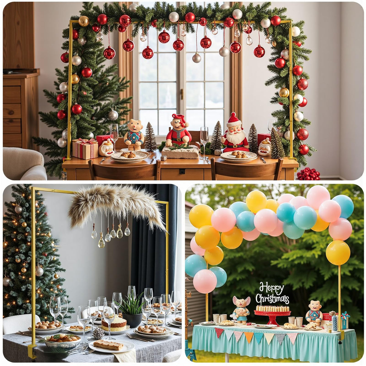 TEKCHIC table arch stand clamps securing a sturdy setup for celebrations.