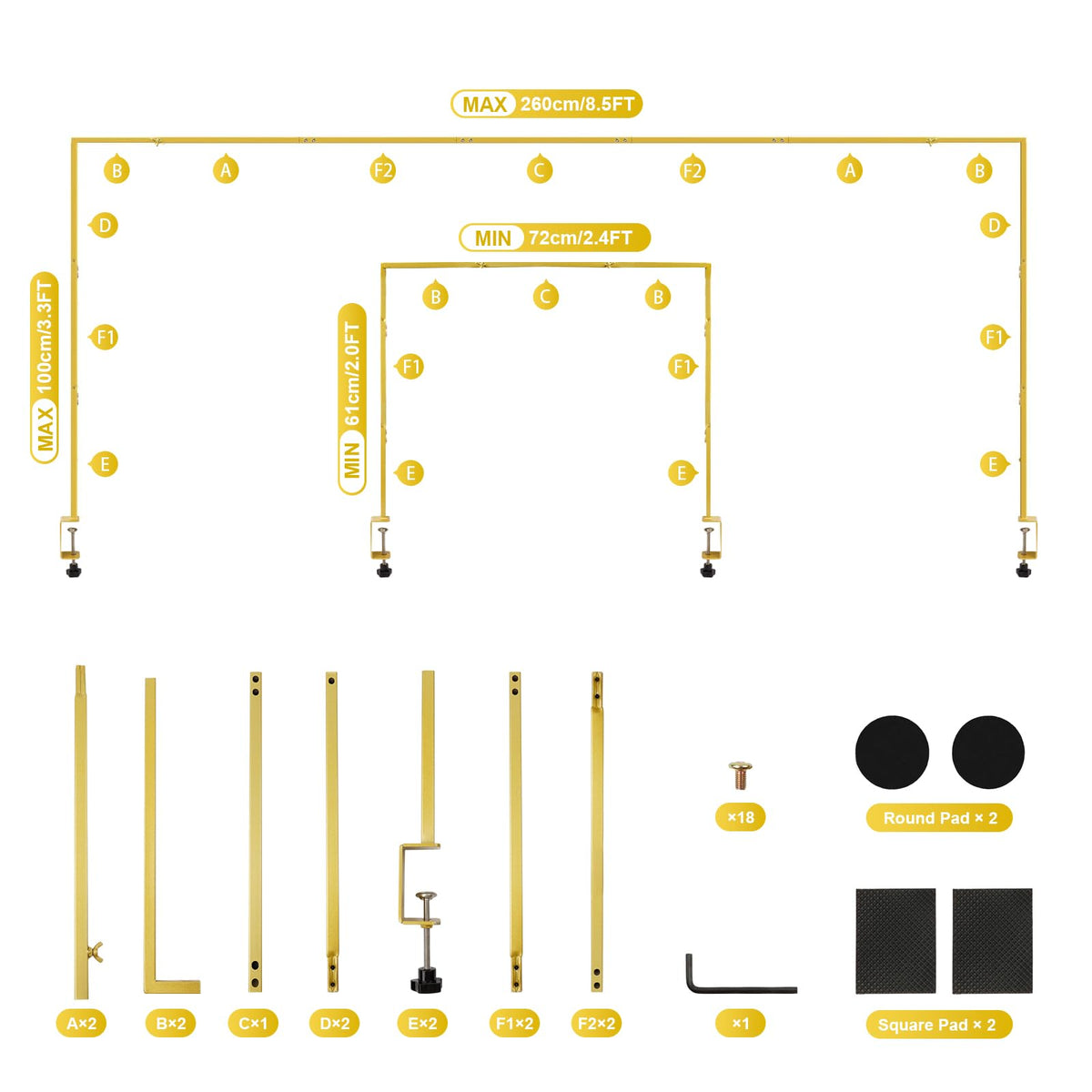 TEKCHIC gold balloon arch backdrop adds elegance to weddings and birthdays.