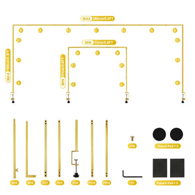 TEKCHIC gold balloon arch backdrop adds elegance to weddings and birthdays.